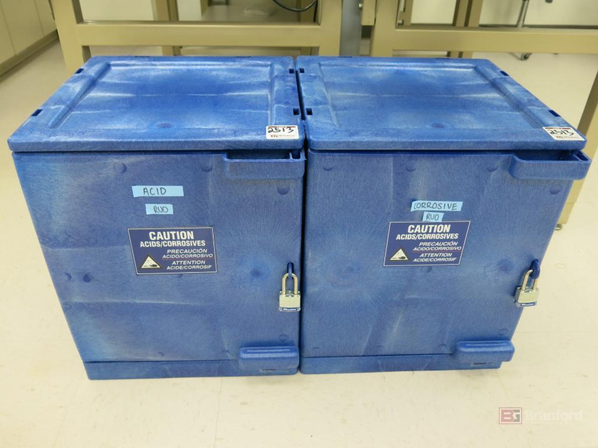 (2) Single Door Acid & Corrosive Storage Cabinets