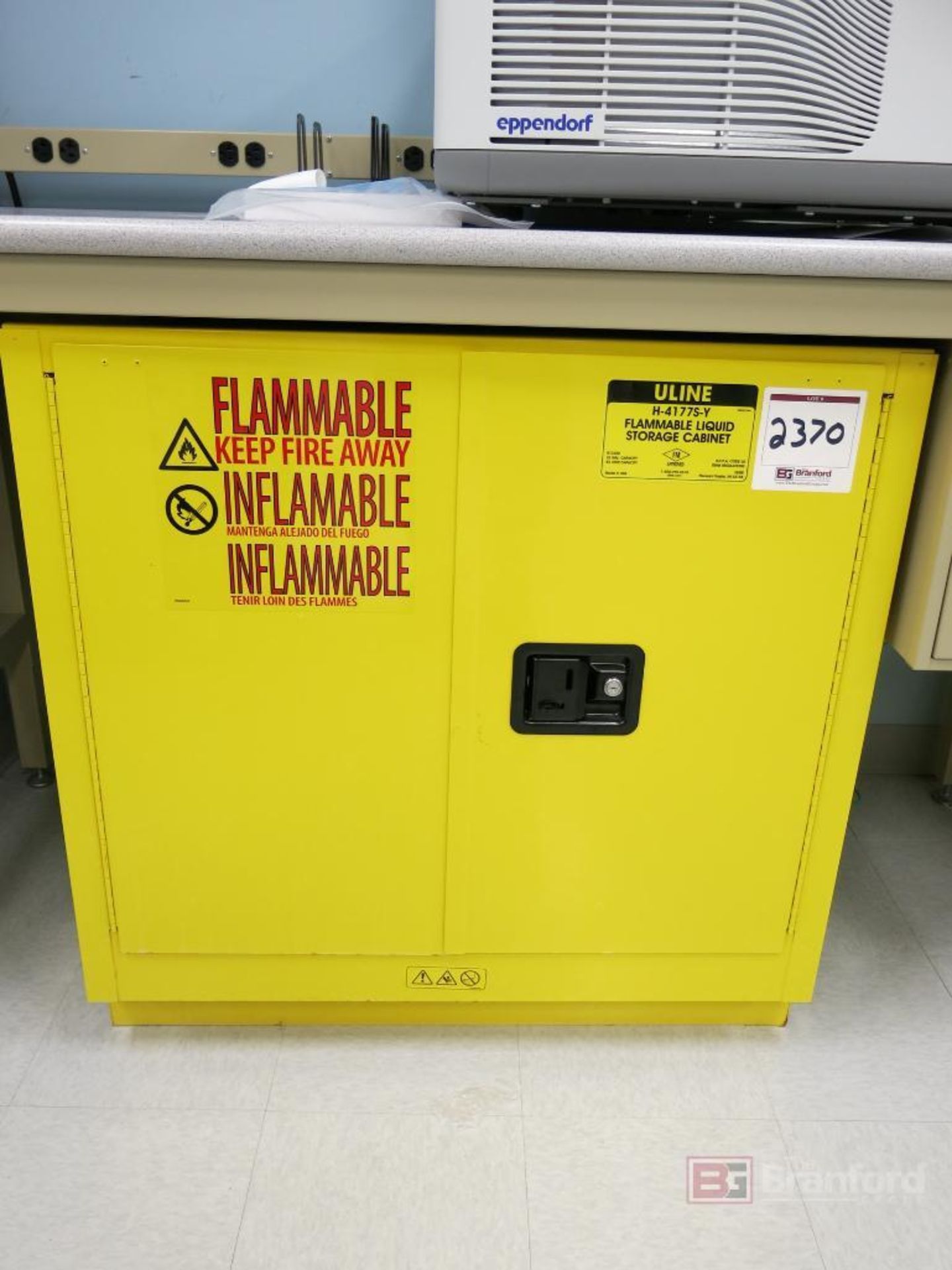 Uline H-4177S-Y 22-Gallon Cap. Flammable Liquid Storage Cabinet