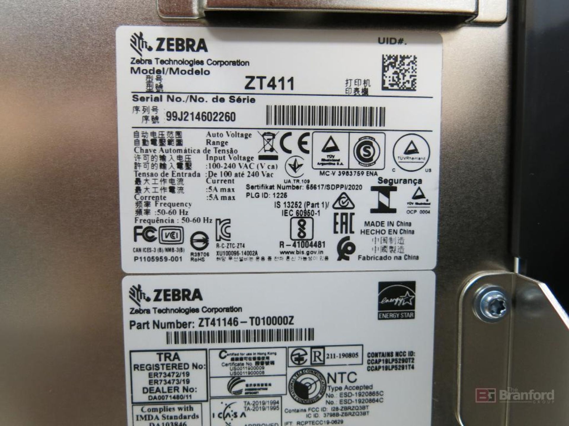 Zebra Model ZT411 Printer - Image 4 of 4