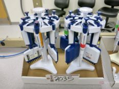 Lot of (14) Rainin Pipettes w/ Stands