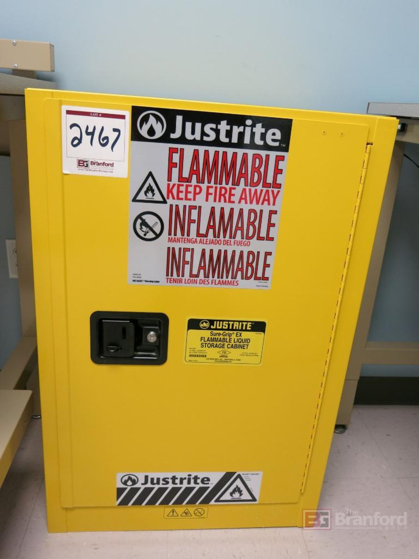 Justrite Single Door 12-Gallon Cap. Flammable Liquid Storage Cabinet