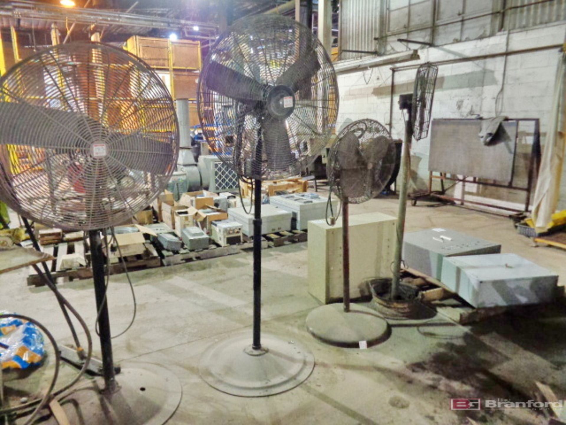 (4) Industrial Pedestal Based Floor Fans