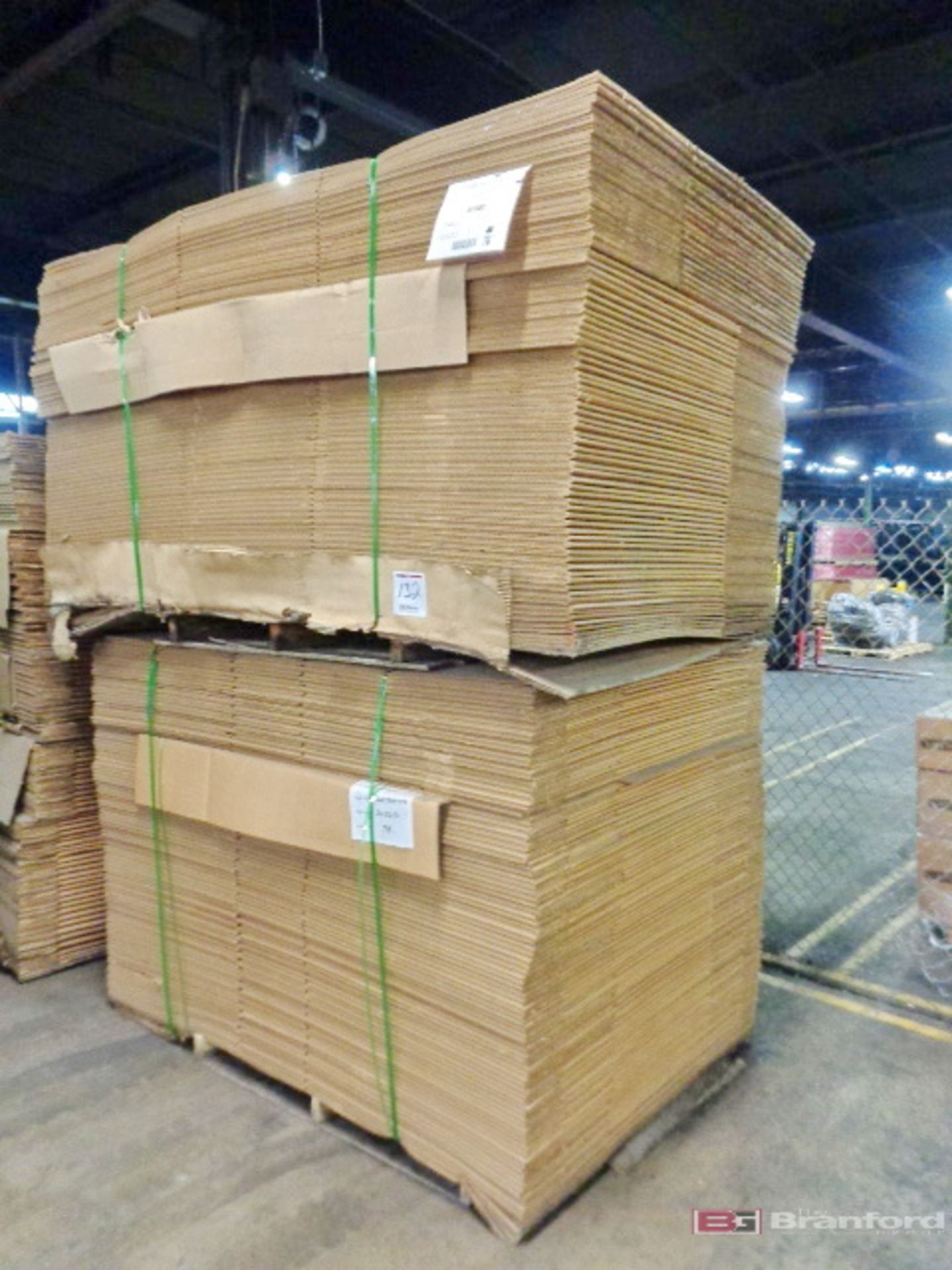 Large Lot of Corrugated Boxes Banded On Pallets - Image 3 of 4