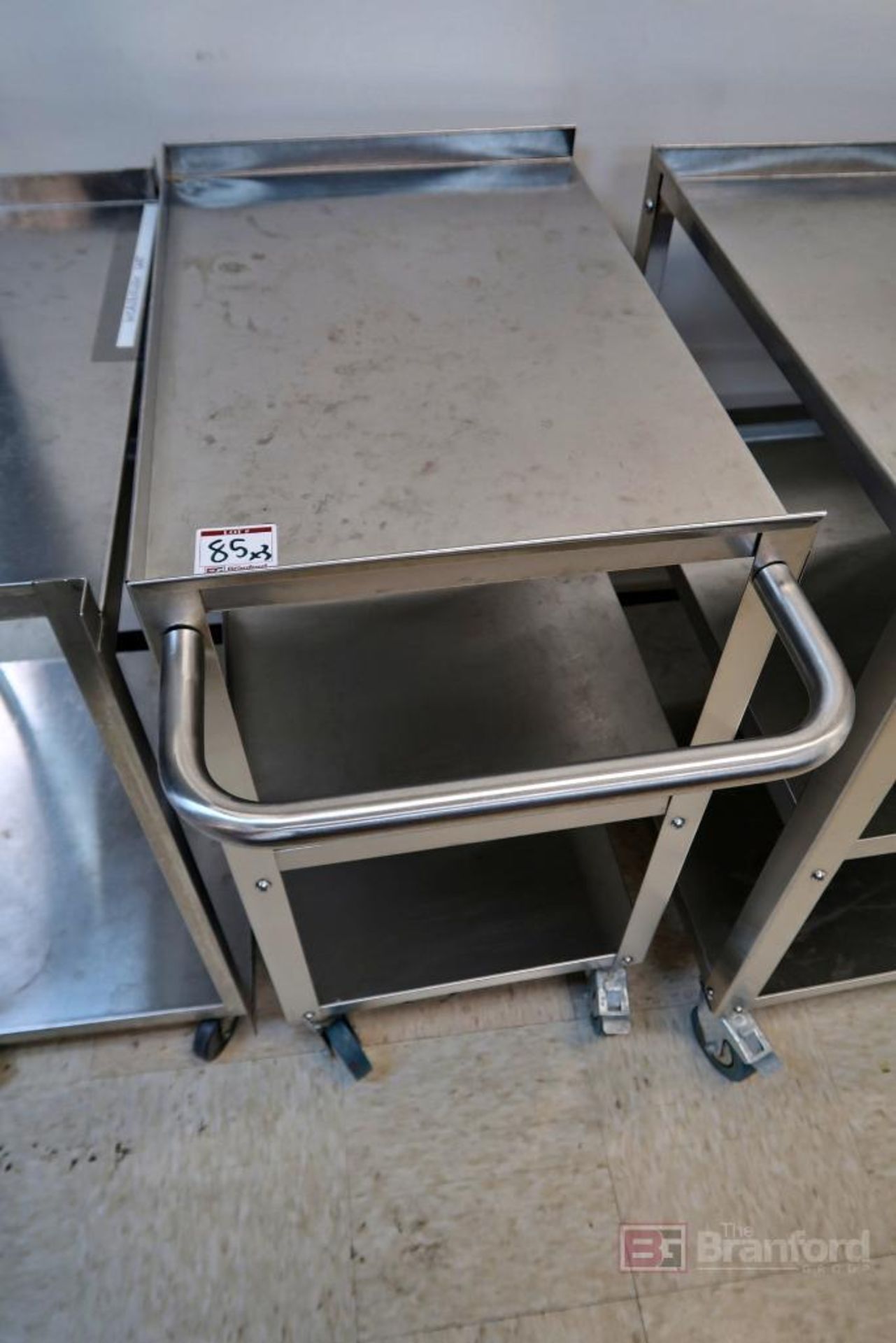 (3) Stainless Steel rolling utility carts - Image 3 of 4