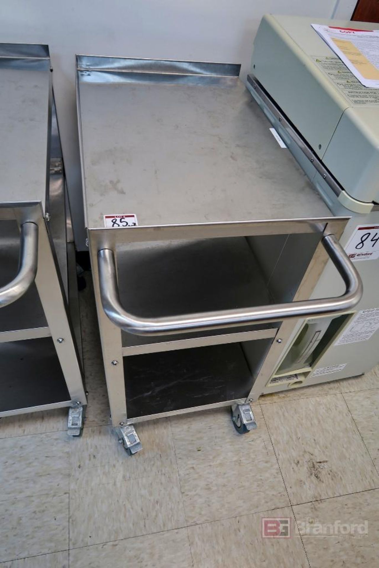 (3) Stainless Steel rolling utility carts - Image 4 of 4