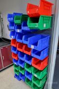 Plastic parts rack w/ shelving