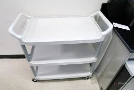 Rubbermaid plastic 3-shelf rolling utility cart