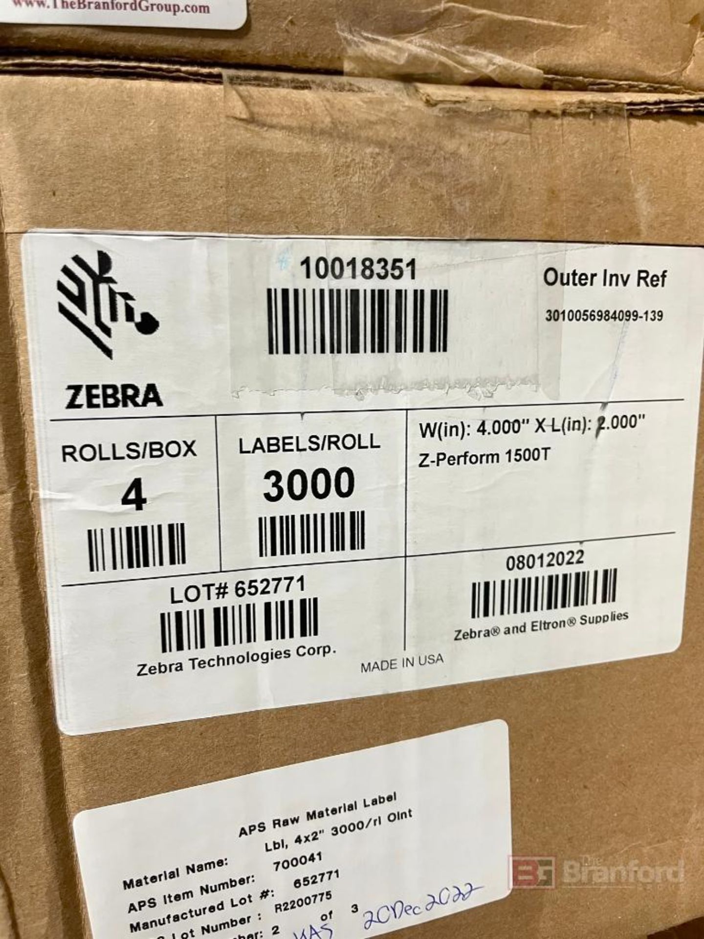 (5) boxes of zebra labels misc sizes - Image 3 of 3