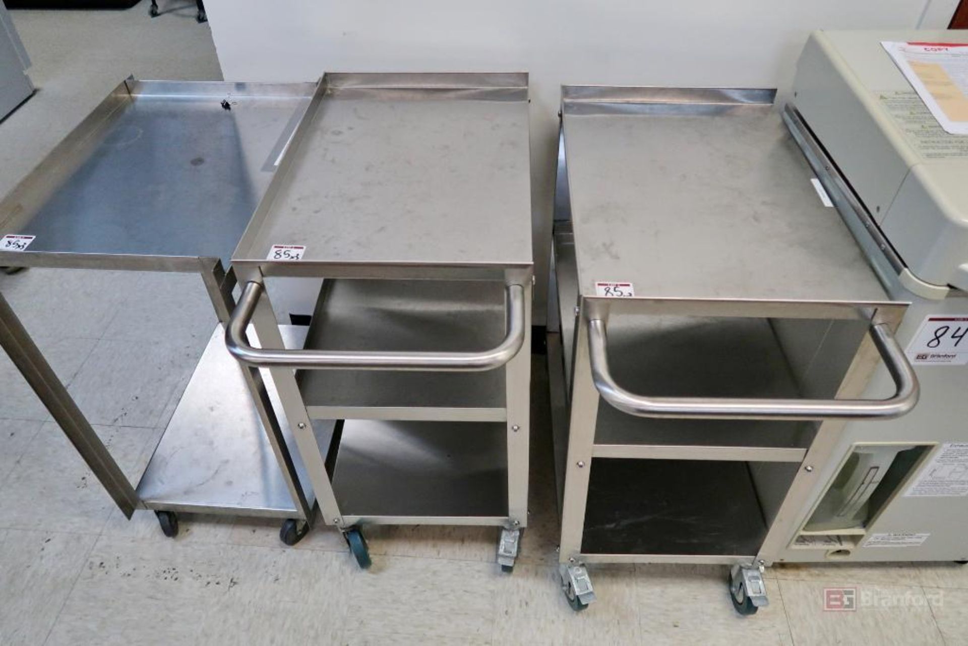 (3) Stainless Steel rolling utility carts