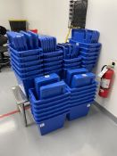 (34) Misc blue Uline plastic containers