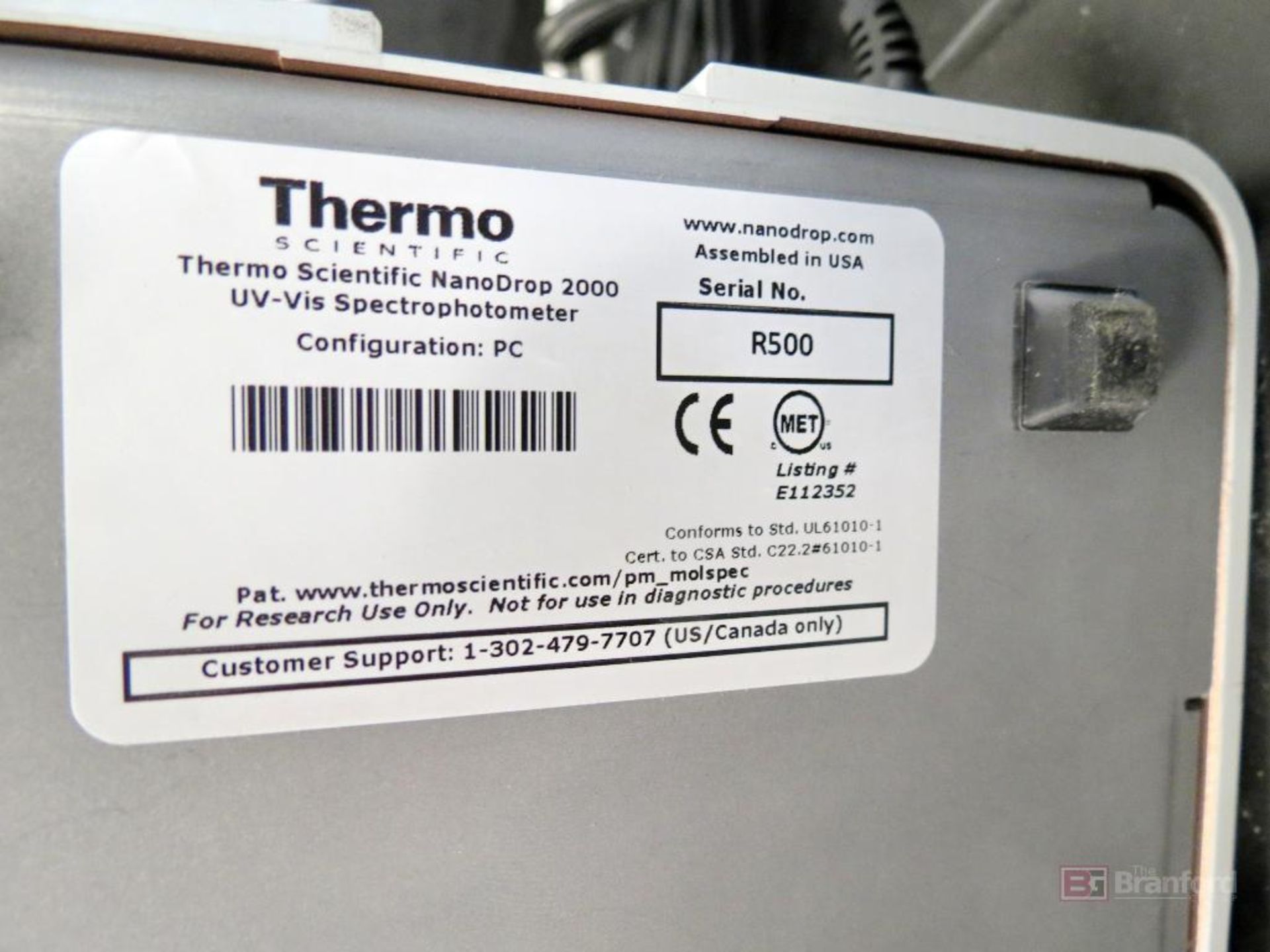 Thermo NanoDrop 2000 Spectrophotometer - Image 5 of 5