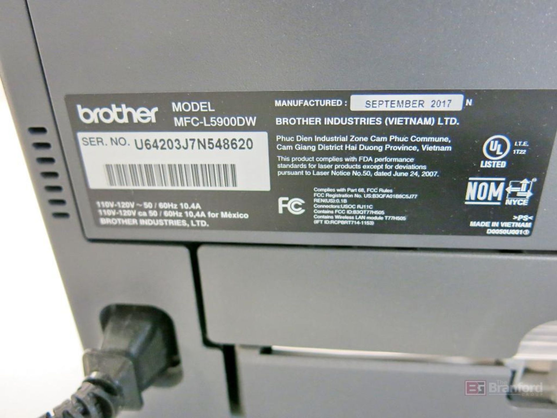 Brother MFC Multi Function Center Model L5900DW - Image 3 of 3
