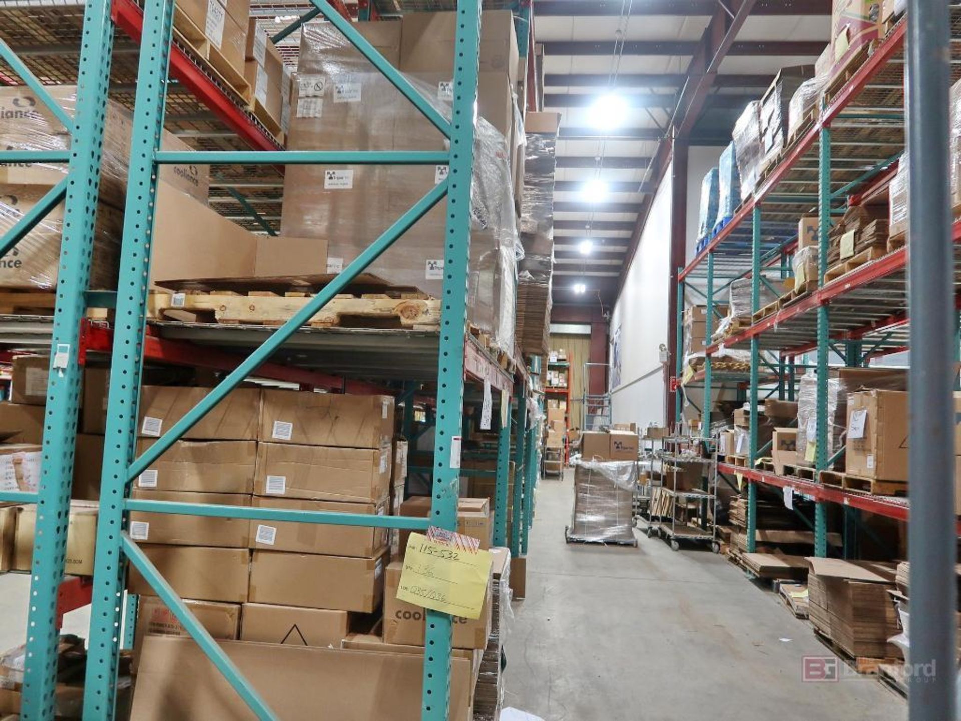 Single Tear Internal Racking (20) Sections of Heavy Duty Tear Drop Pallet Racking: (22) 16'x4 ...