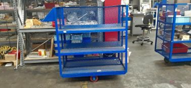(4) 6-Shelf Double Sided Portable Material Racks