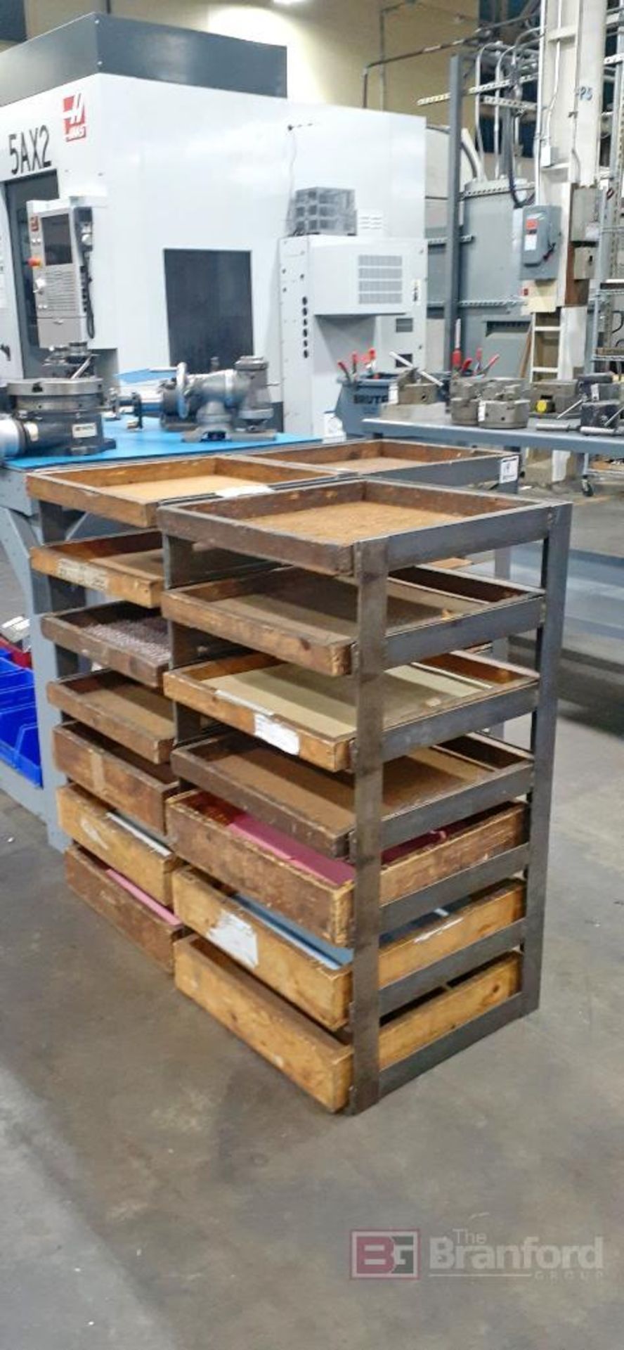 (5) Steel Framed Racks w/ Wood Storage Trays
