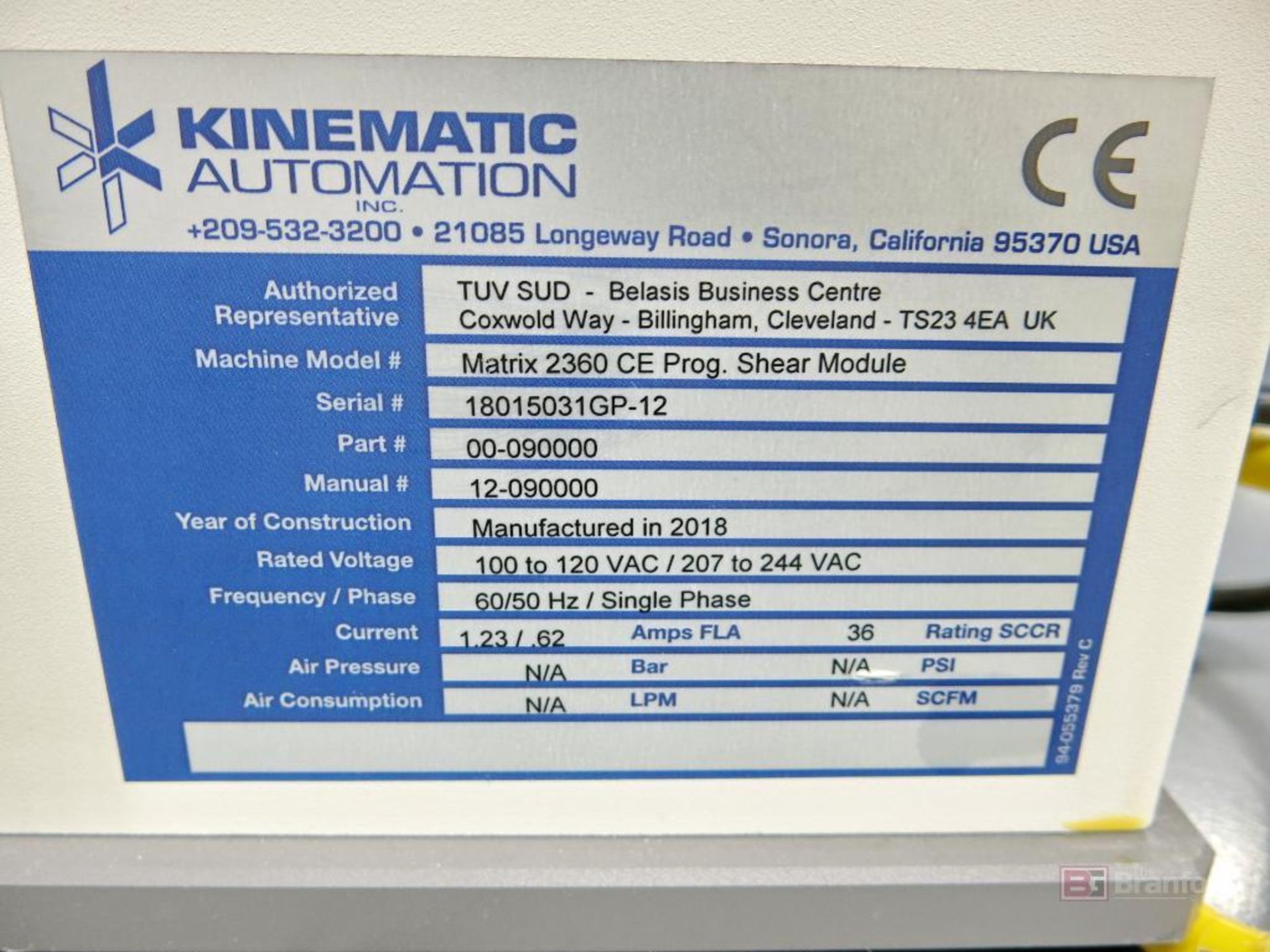 Kinematic Automation Model Matrix 2360 Programmable Shear - Image 4 of 4