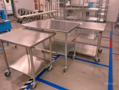 (3) Castered Stainless Steel Tables