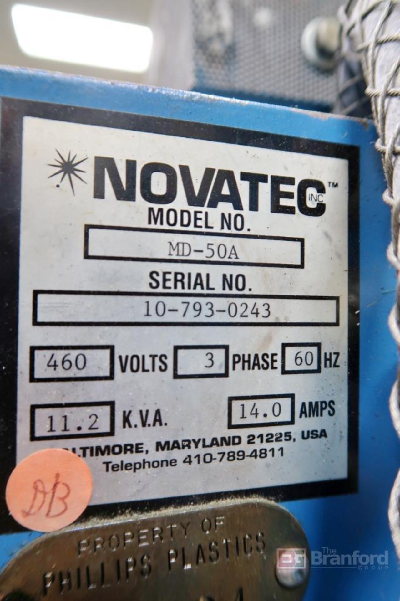 Novatec Dryer Model MD-50A w/ (2) 100-Lb Hoppers - Image 7 of 11