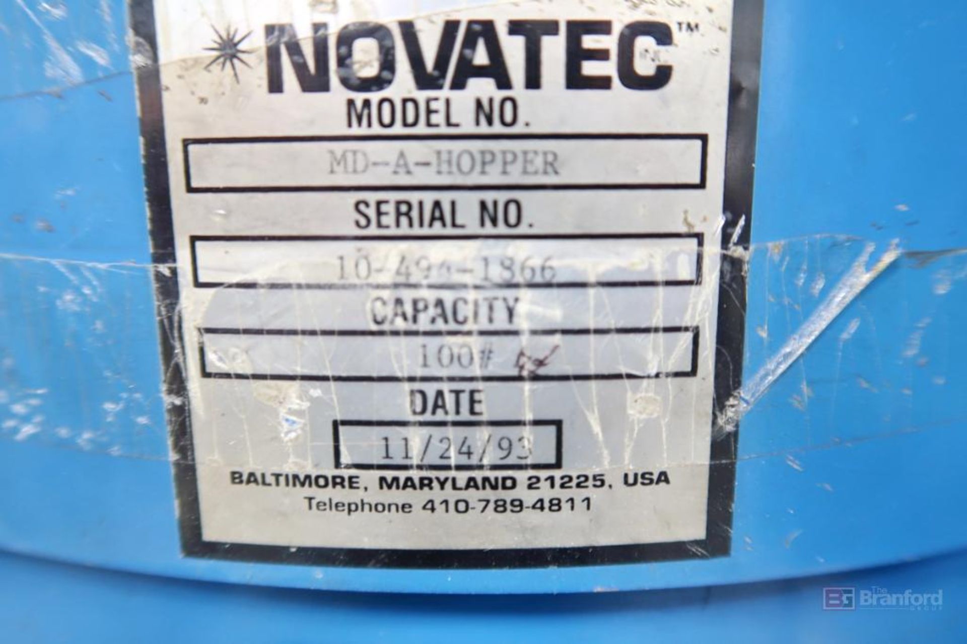 Novatec Dryer Model MD-50A w/ 100-Lb Hopper - Image 8 of 8