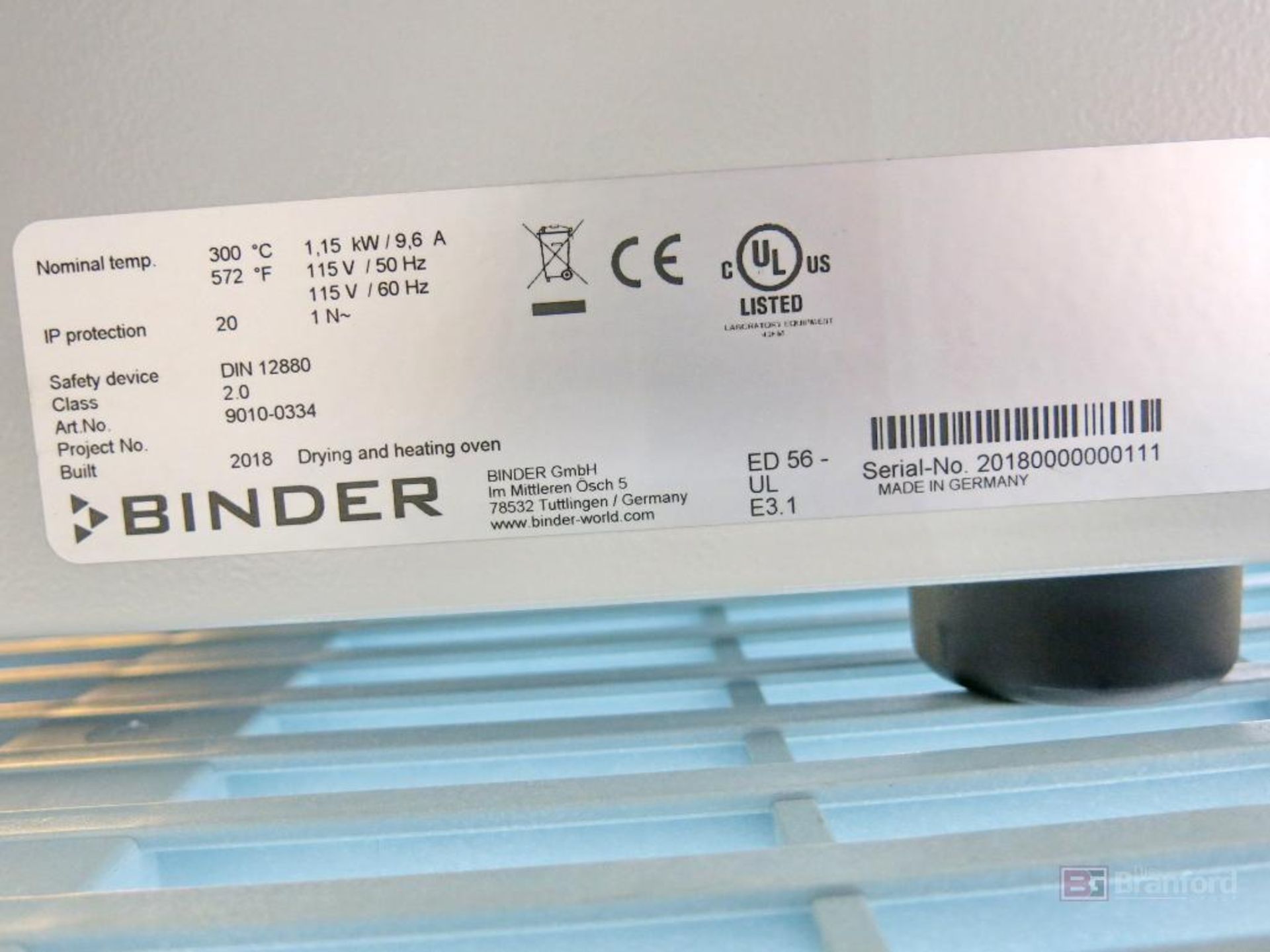 Binder Model ED56 572° F Multi-Shelf Oven - Image 4 of 4