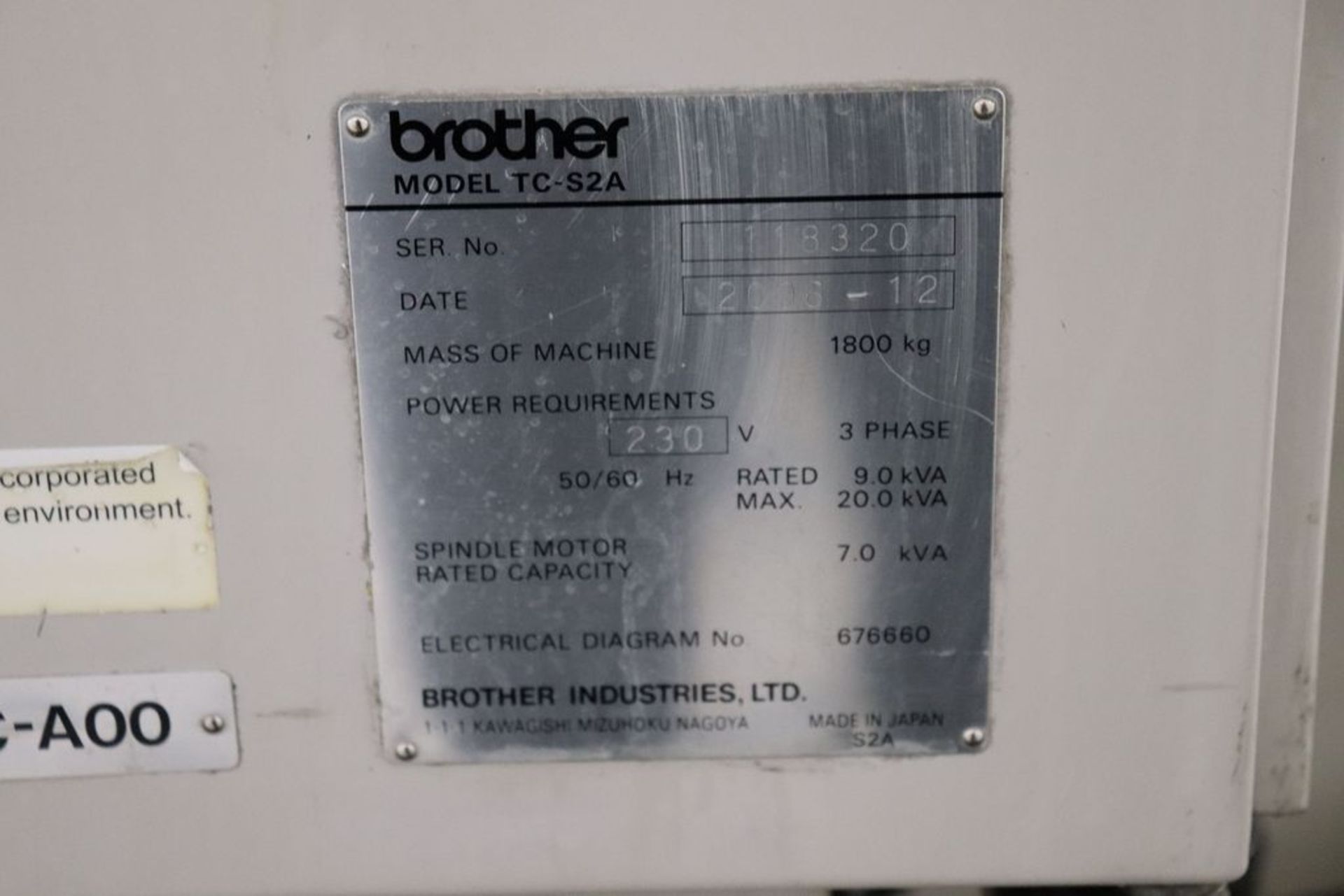 Brother TC-S2A CNC Drilling & Tapping Center - Image 12 of 13