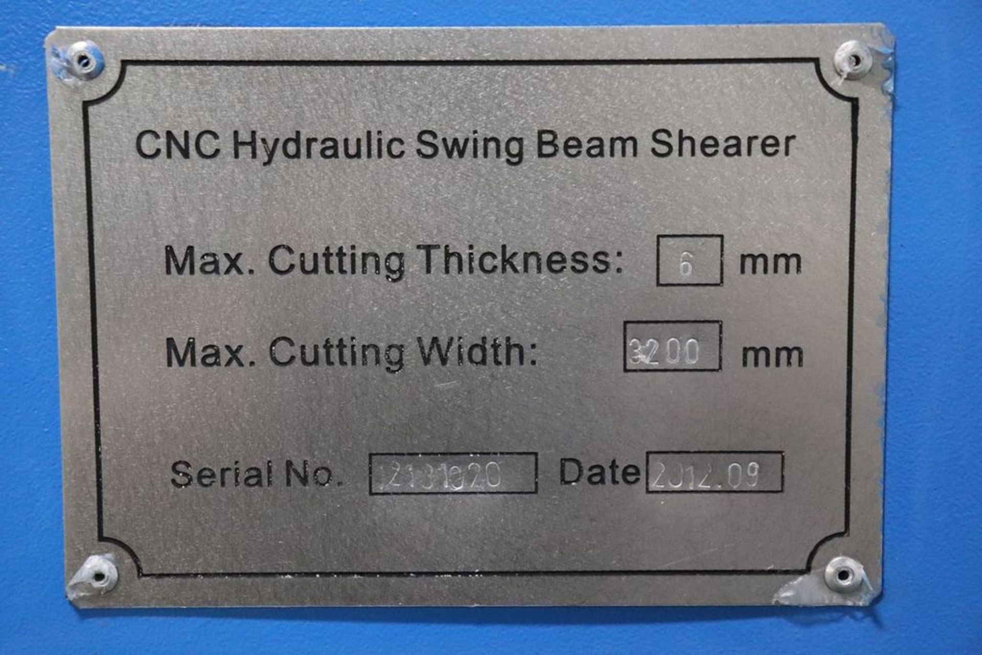 2012 Knuth KHT 3206F 6mm (.24") x 3200mm (125.98") Hydraulic Shear w/ NC Controlled Back Gauge - Image 10 of 19