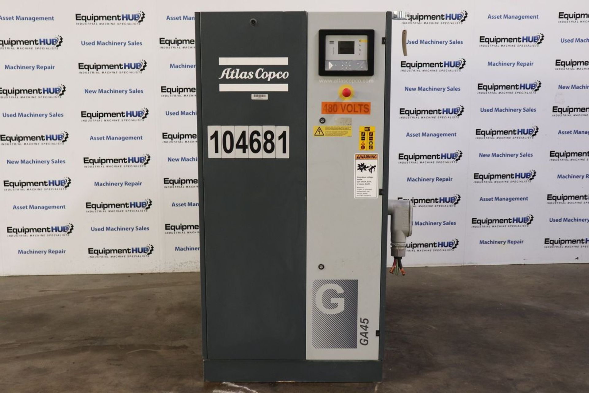 2018 Atlas Copco GA45 60HP Rotary Screw Air Compressor