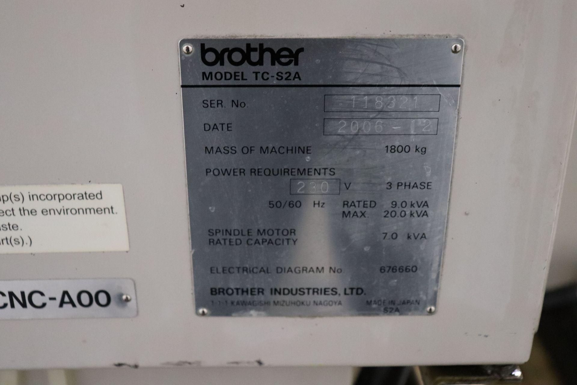 Brother TC-S2A CNC Drilling & Tapping Center - Image 16 of 16