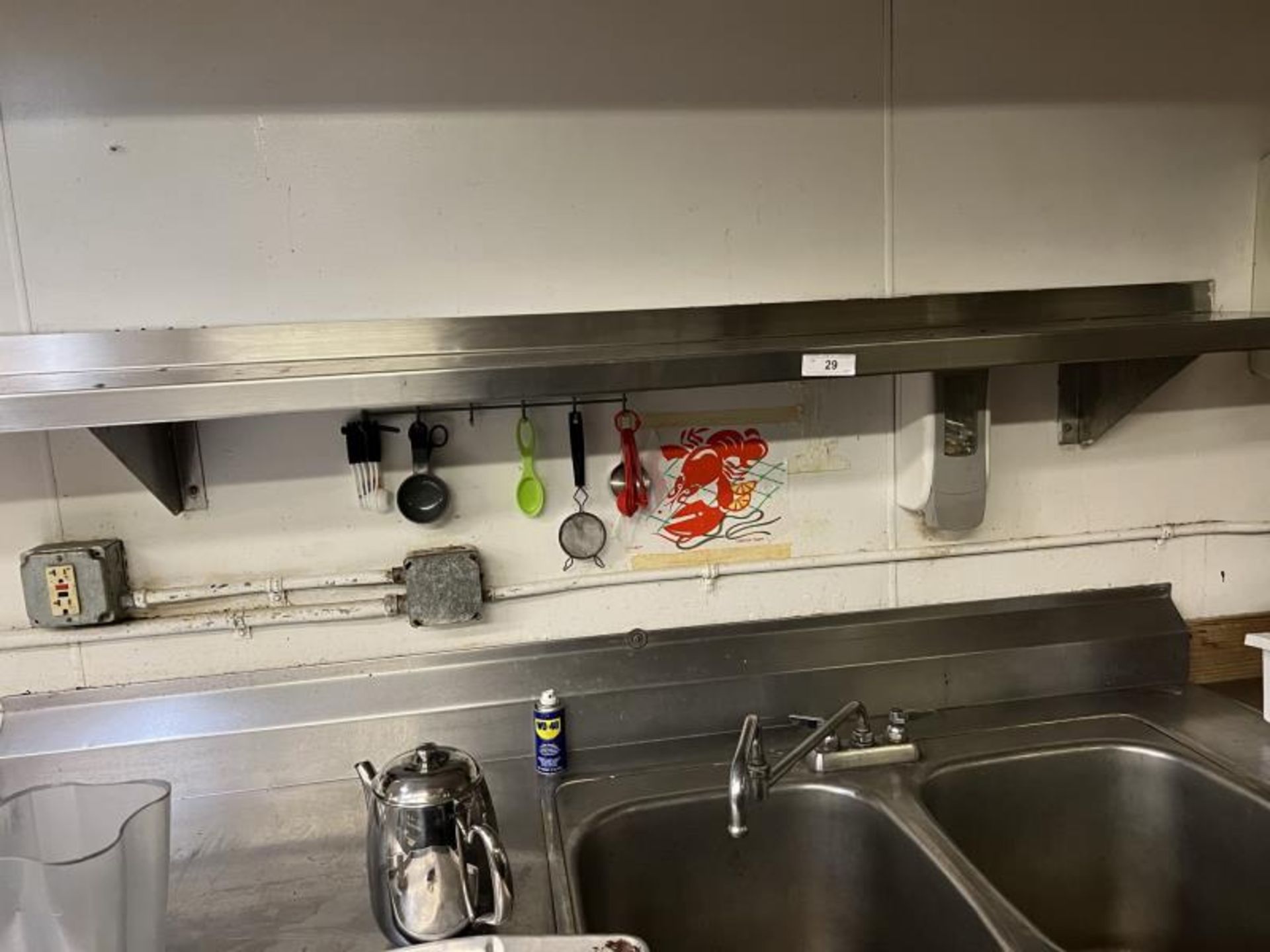 Stainless Steel Wall Mouthed Shelf in 2 Sections, 4.5' & 6' in Main Kitchen - Image 7 of 7