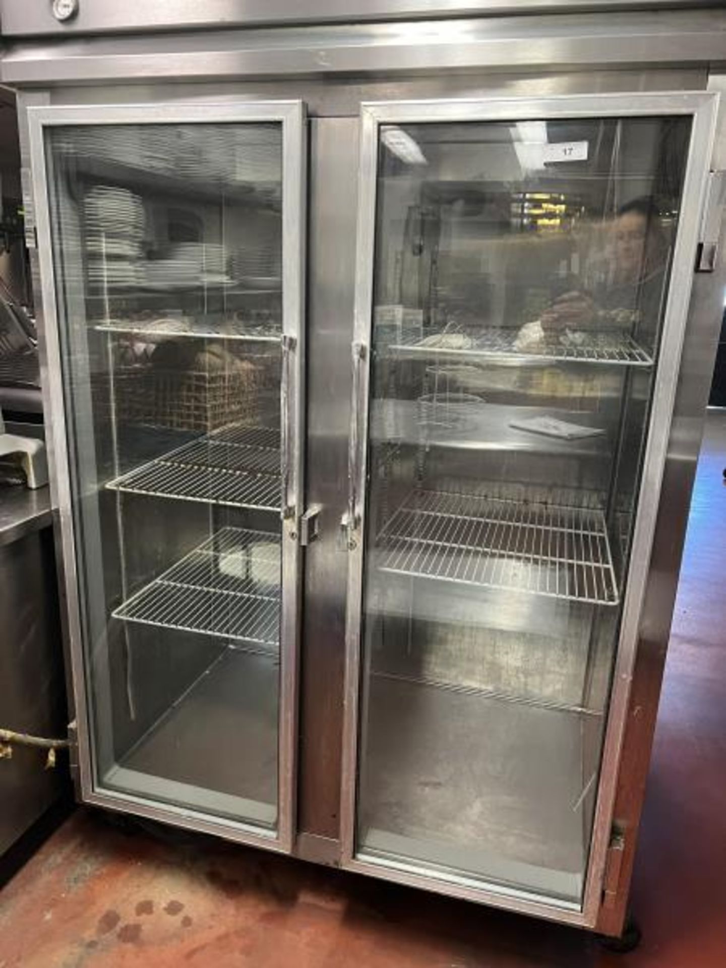 Continental 2 Door Glass Front Refrigerator on Caster, Adjustable Shelving, M: 2R-SS-GD - Image 2 of 4