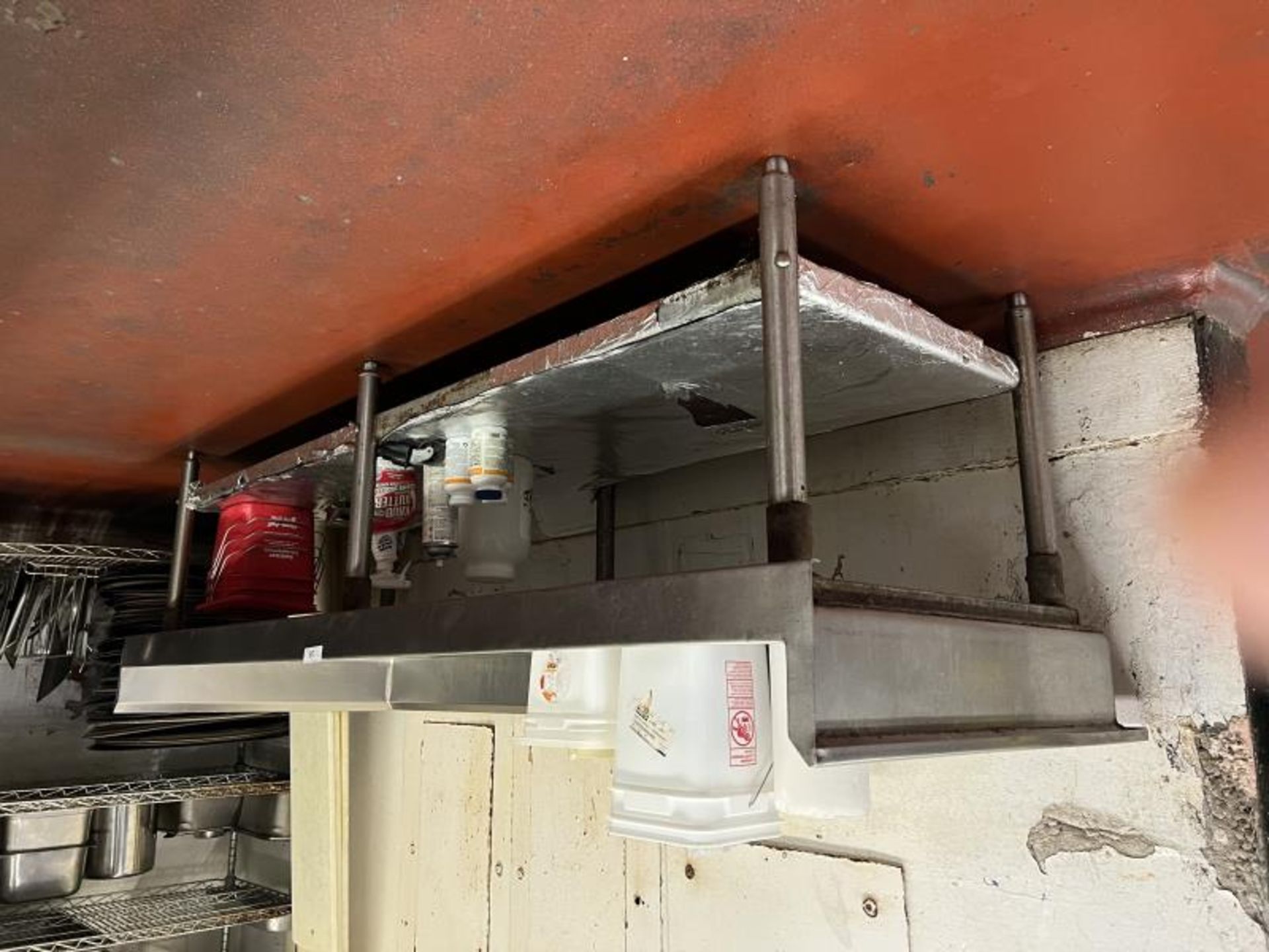 Stainless Steel Drying Table with Lower Shelf 7' Long x 30" Deep x 26" Tall in Main Kitchen - Image 4 of 6