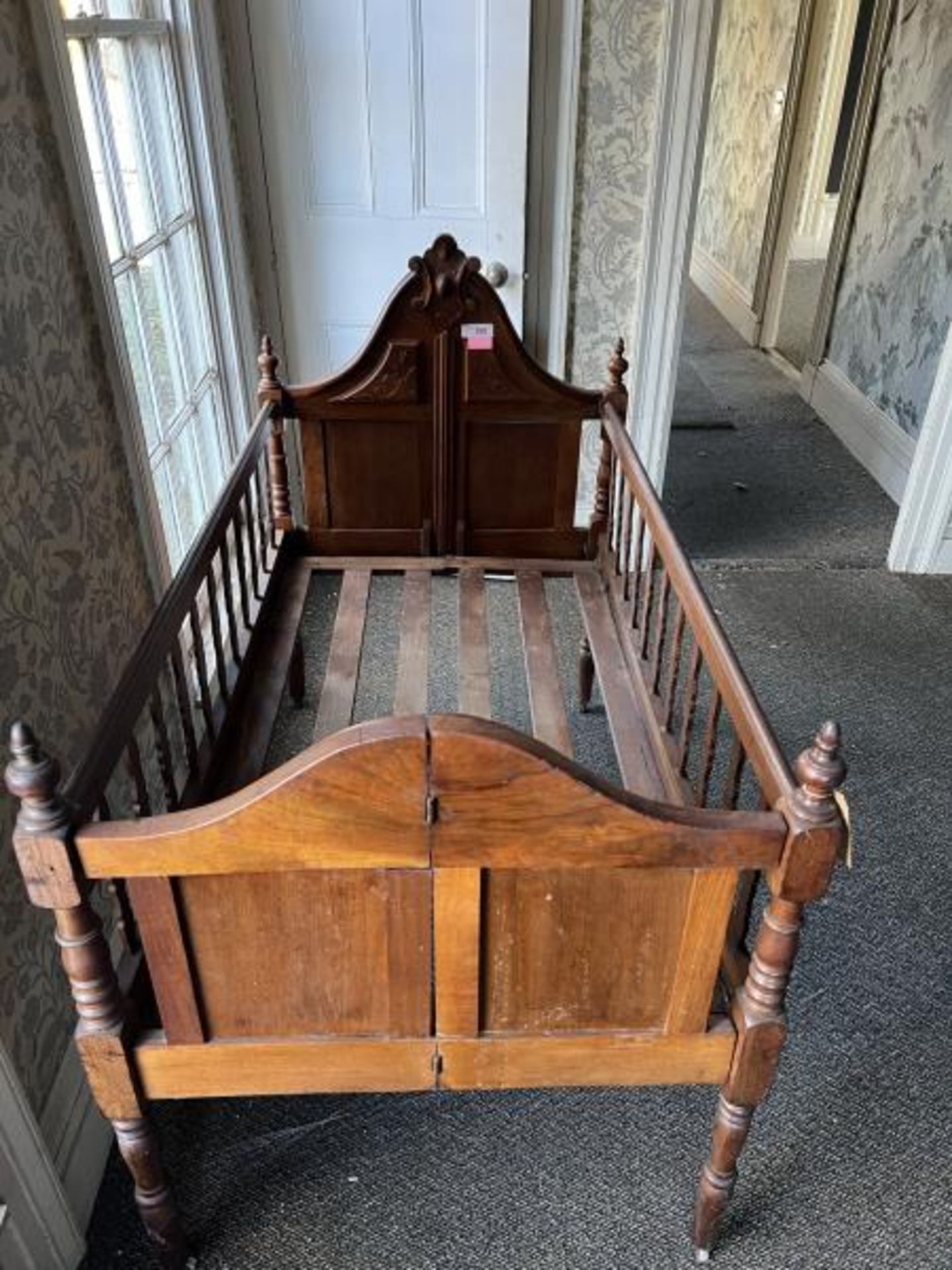 Victorian Folding Crib with Slates Seaport, in Green House