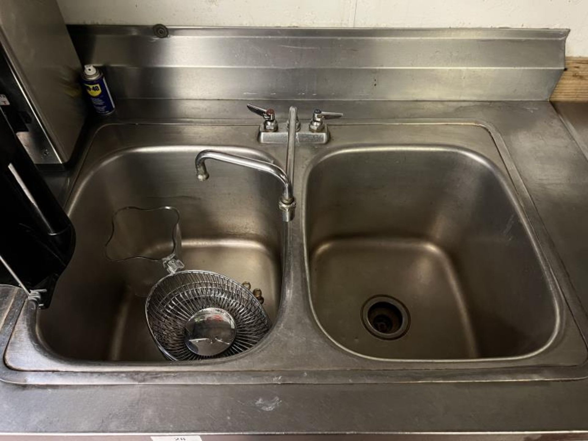 2-Bay Stainless Steel Sink with Lower Shelf in Main Kitchen - Image 2 of 3