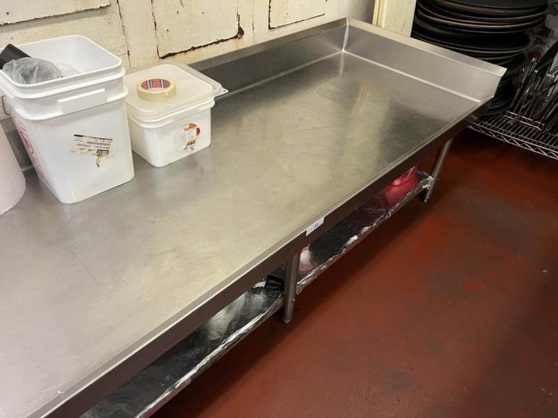 Stainless Steel Drying Table with Lower Shelf 7' Long x 30" Deep x 26" Tall in Main Kitchen - Image 3 of 6