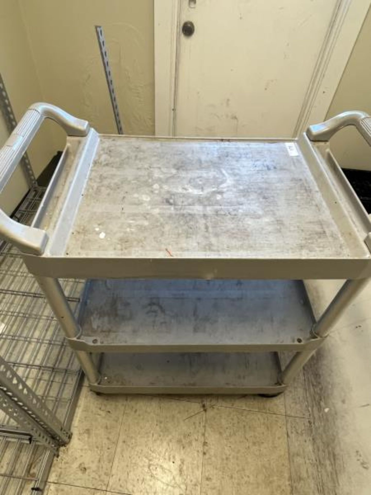 Rubbermaid Rolling Cart Located Upstairs