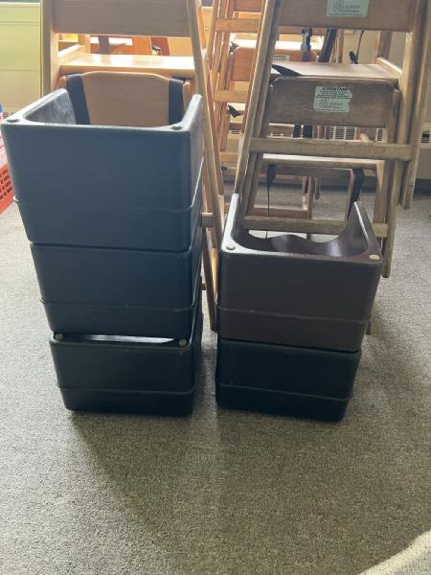 Lot of (11) Wooden High Chairs & (5) Plastic Booster Seats; Located in Front R Room - Image 3 of 3