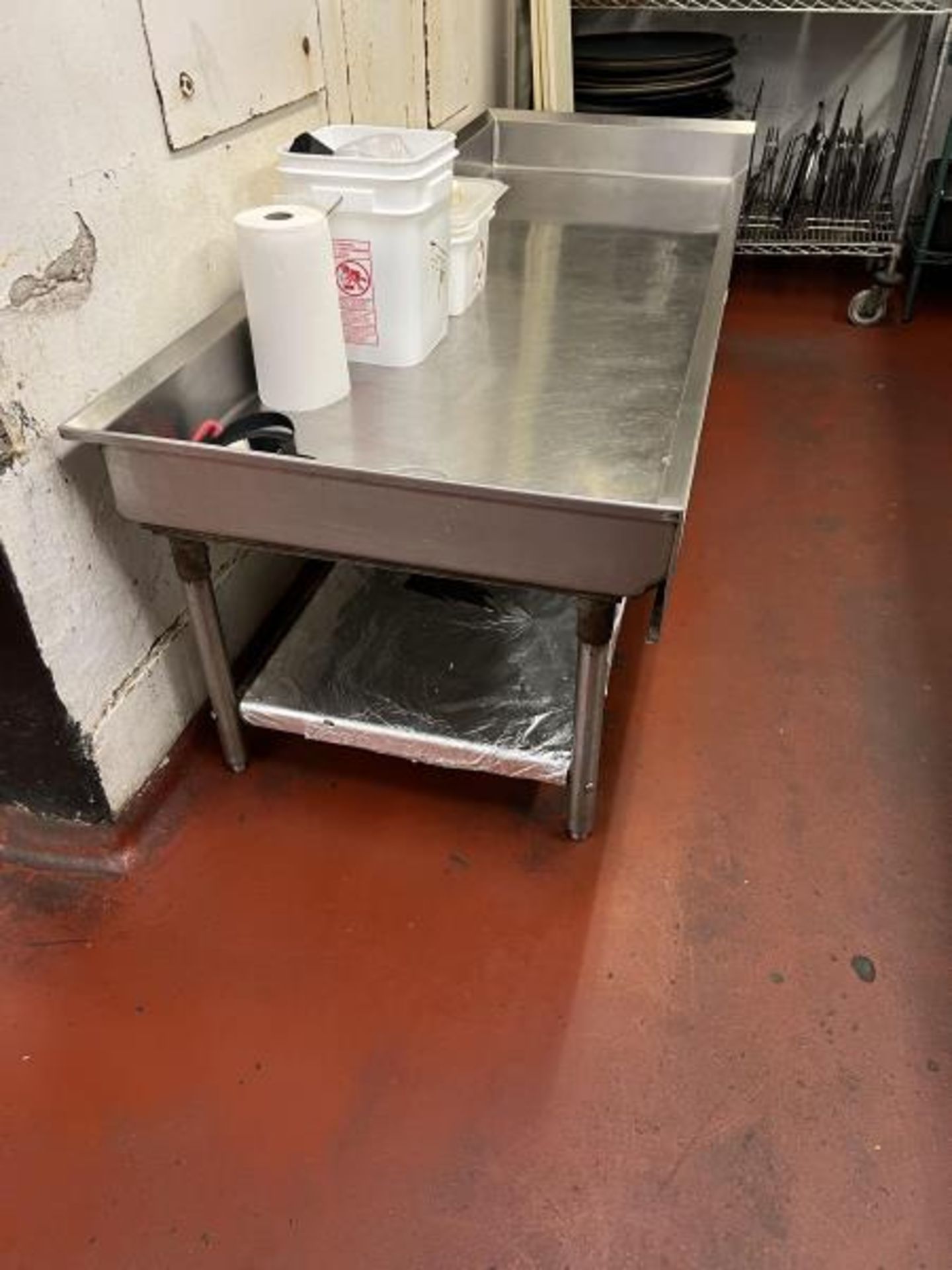 Stainless Steel Drying Table with Lower Shelf 7' Long x 30" Deep x 26" Tall in Main Kitchen - Image 5 of 6