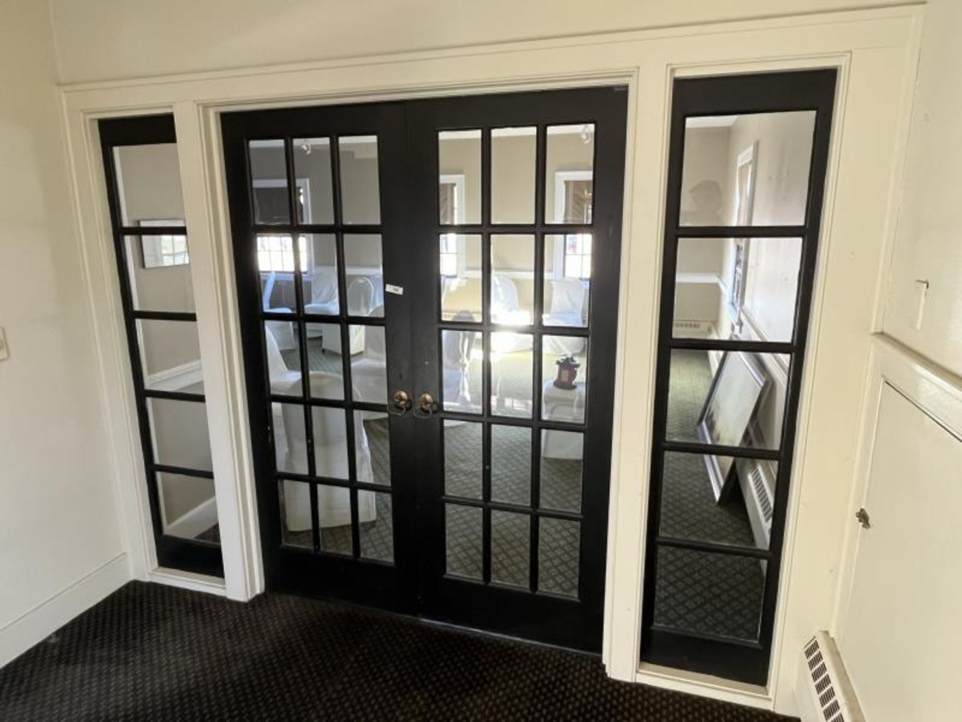 Double Glass Panel Doors, 30" Each Door Upstairs With Side Windows Measure 16.5" x 79.75"; 30" x