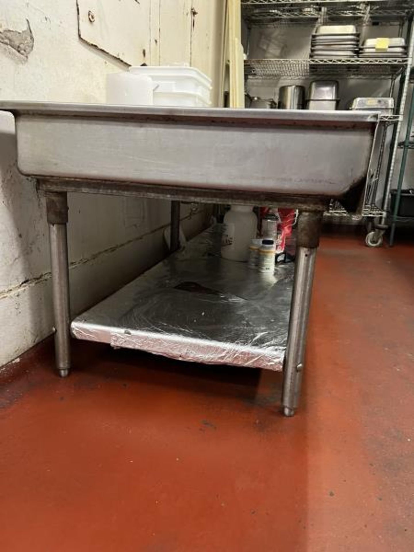 Stainless Steel Drying Table with Lower Shelf 7' Long x 30" Deep x 26" Tall in Main Kitchen - Image 6 of 6