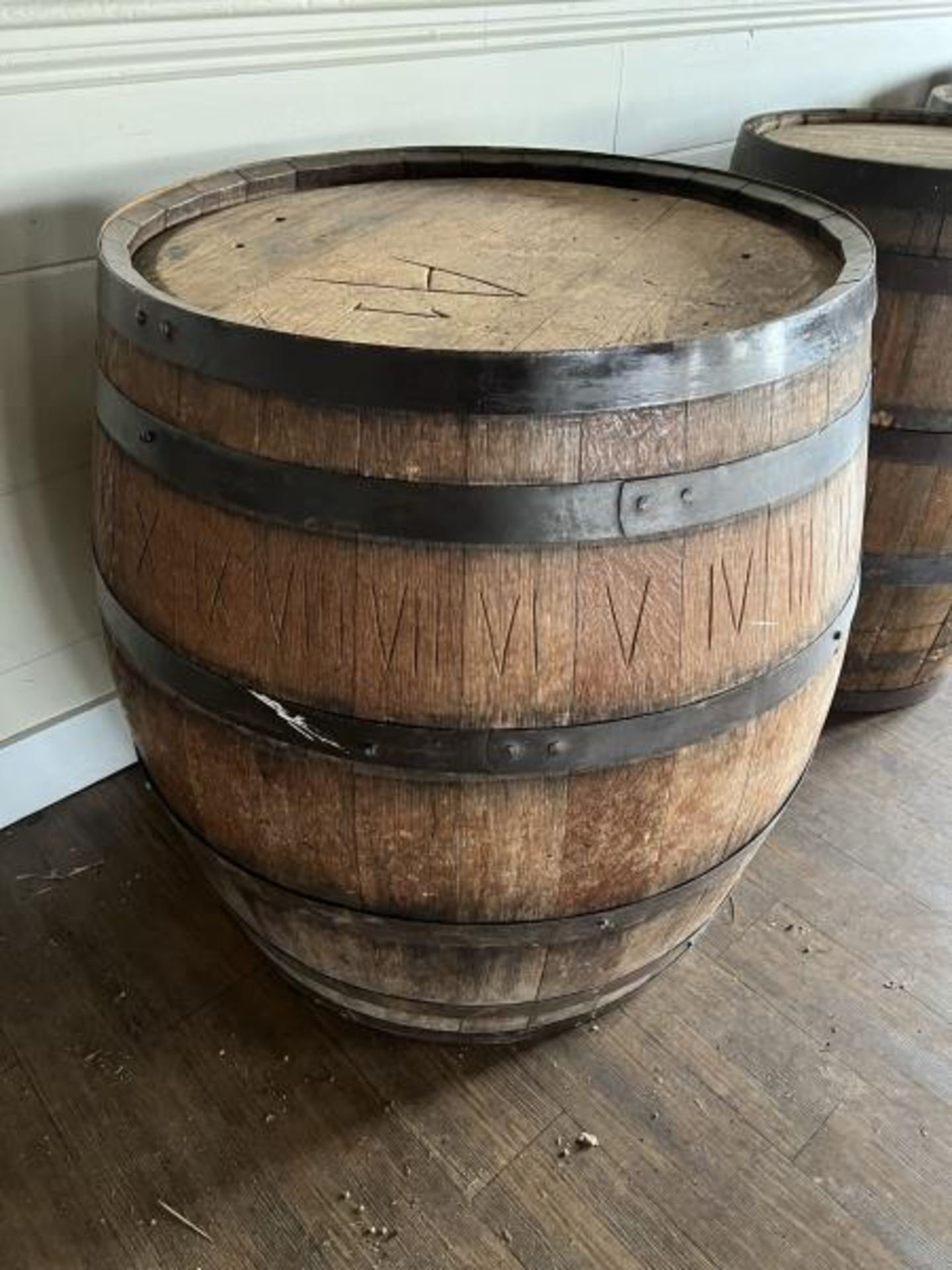 Lot of (4) Whiskey Barrows; all 3' Tall with (3) 22" Diameter & (1) 30" Diameter; Located in Banquet - Image 5 of 8