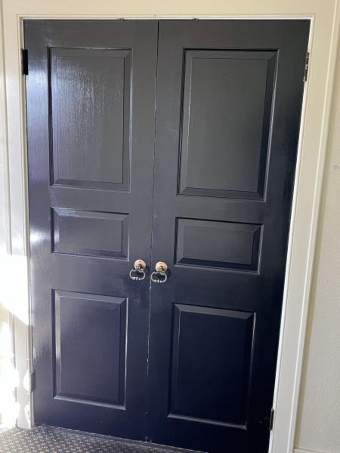 Single Set of Double Doors for a 4' Opening, Brass Hardware, 79.5" x 24" Each, Locaterd Upstairs