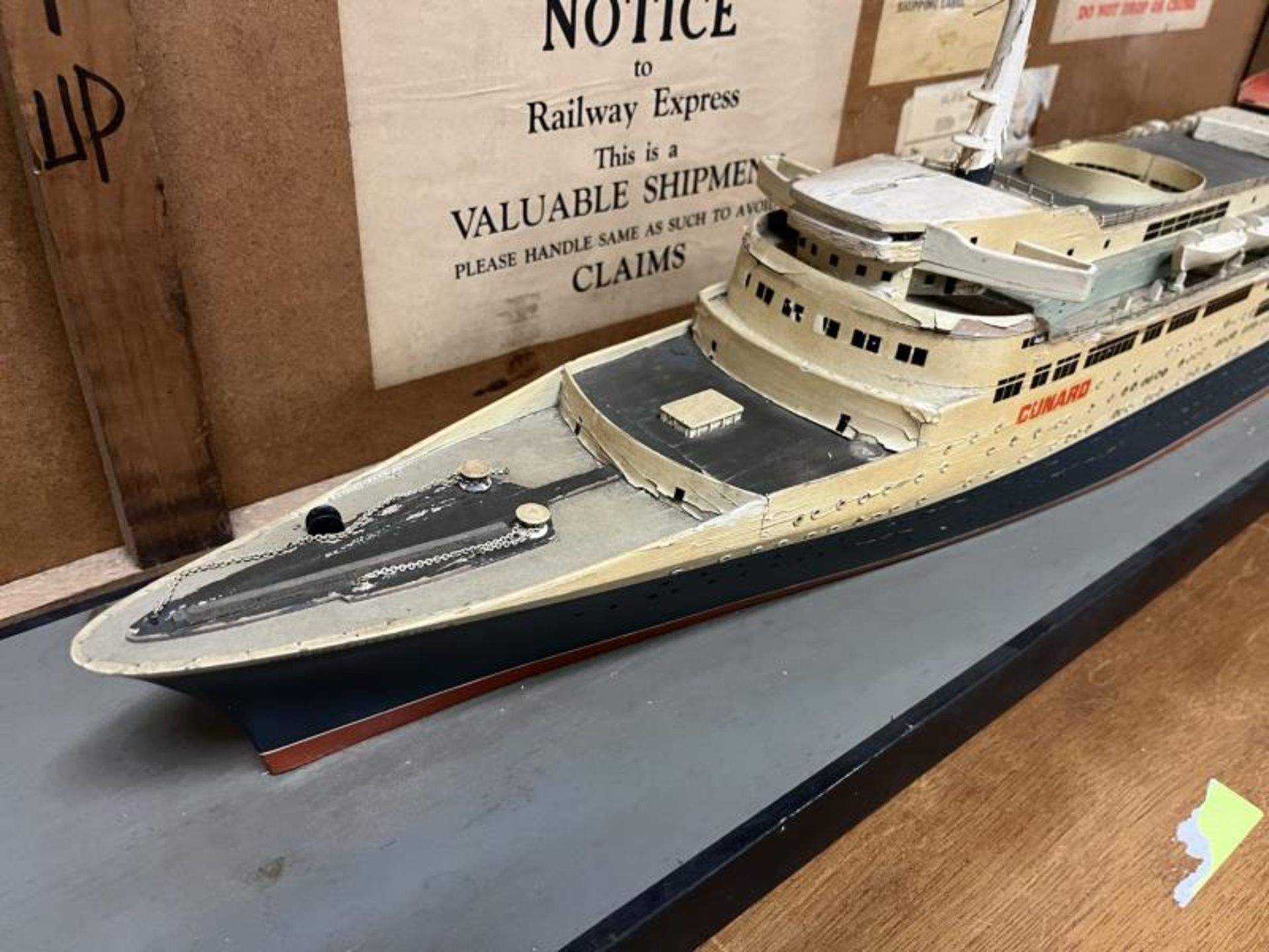 Queen Elizabeth 2 Ship Model with Original Shipping Crate, Missing (6) Life Boats, Paint Loss on - Image 3 of 14