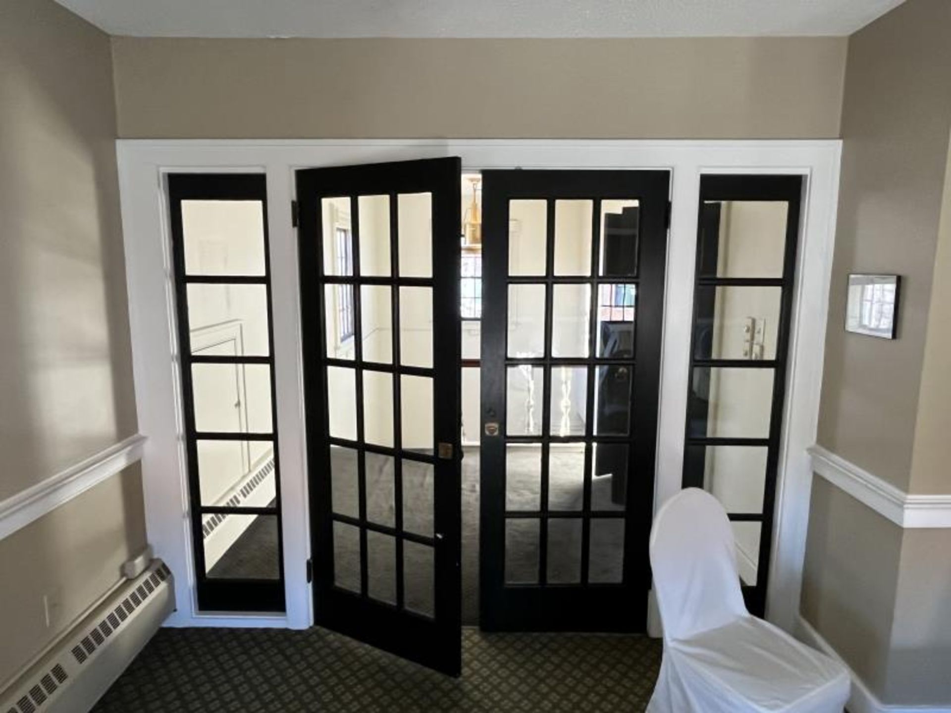 Double Glass Panel Doors, 30" Each Door Upstairs With Side Windows Measure 16.5" x 79.75"; 30" x - Image 2 of 2