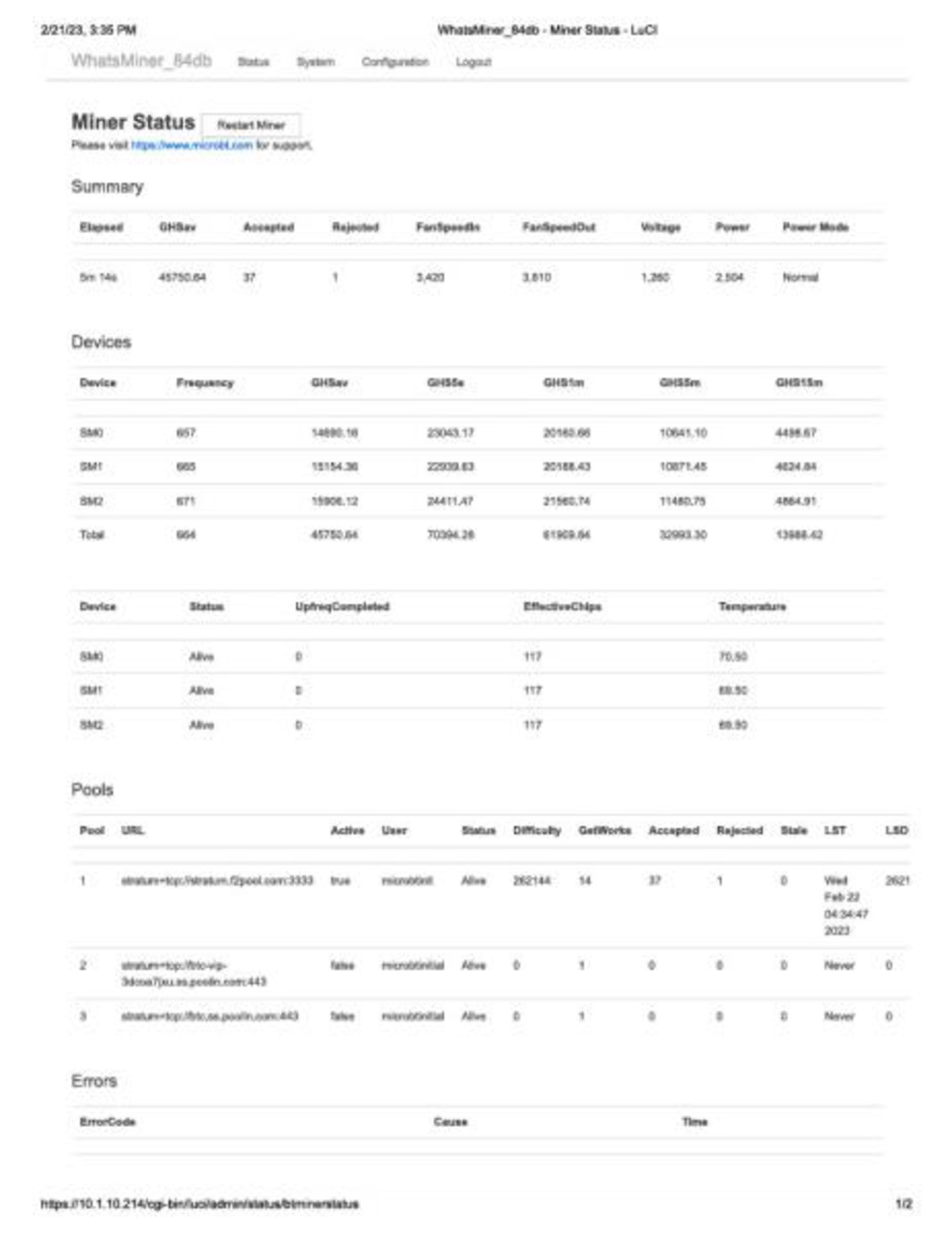 MicroBT WhatsMiner Bitcoin Server M: WhatsMiner M31S+_V90, TYPE: 30_12V, 82T 42 - Image 8 of 8