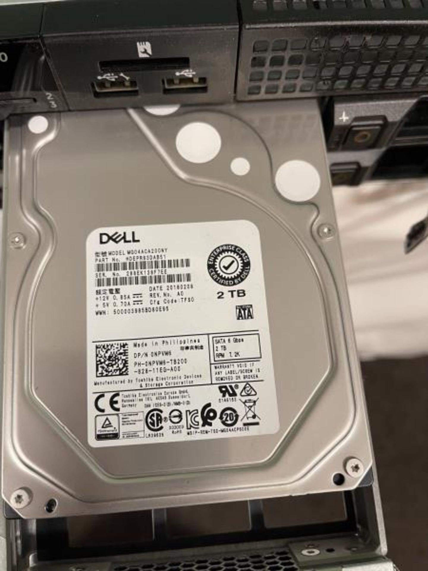 Dell M: E31S PowerEdge R730, Powers Up, (2) 480 GB Drive & (5) 2 TB Drive, No Further Testing Done - Image 7 of 8