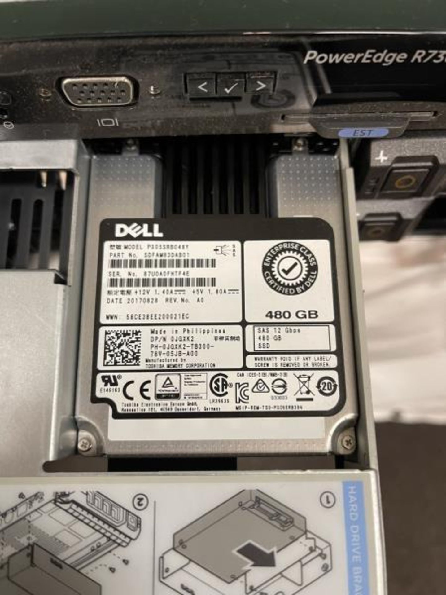 Dell M: E31S PowerEdge R730, Powers Up, (2) 480 GB Drive & (5) 2 TB Drive, No Further Testing Done - Image 6 of 8
