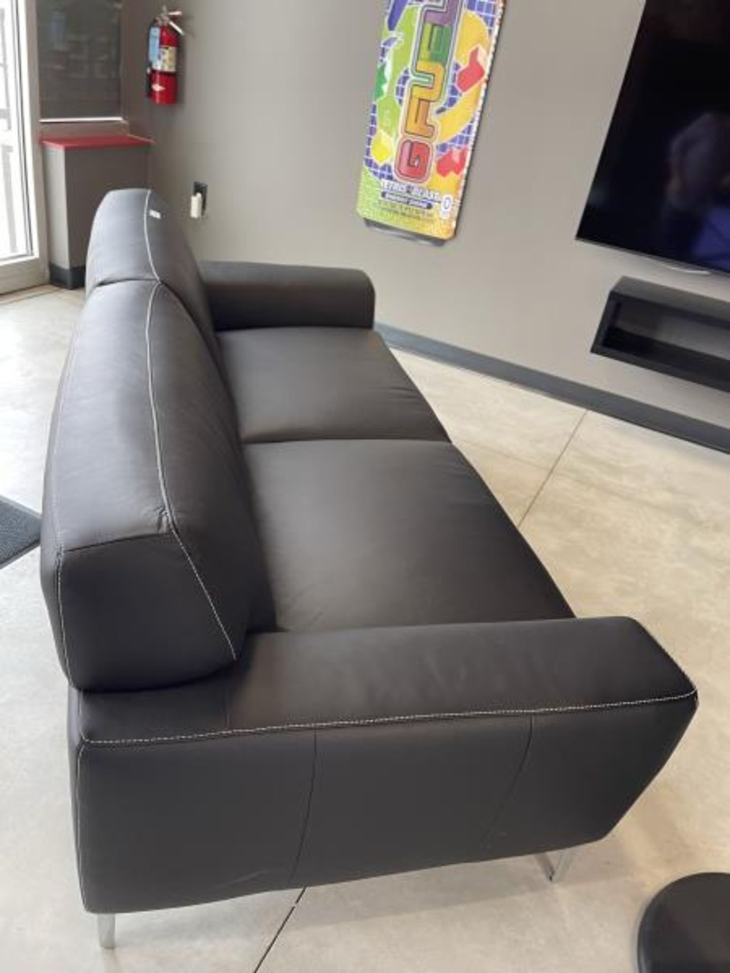 Black Leather Sofa by New Classic Furniture, Model: L986-30-BLK, 78"Long, Made 2020 - Image 5 of 5