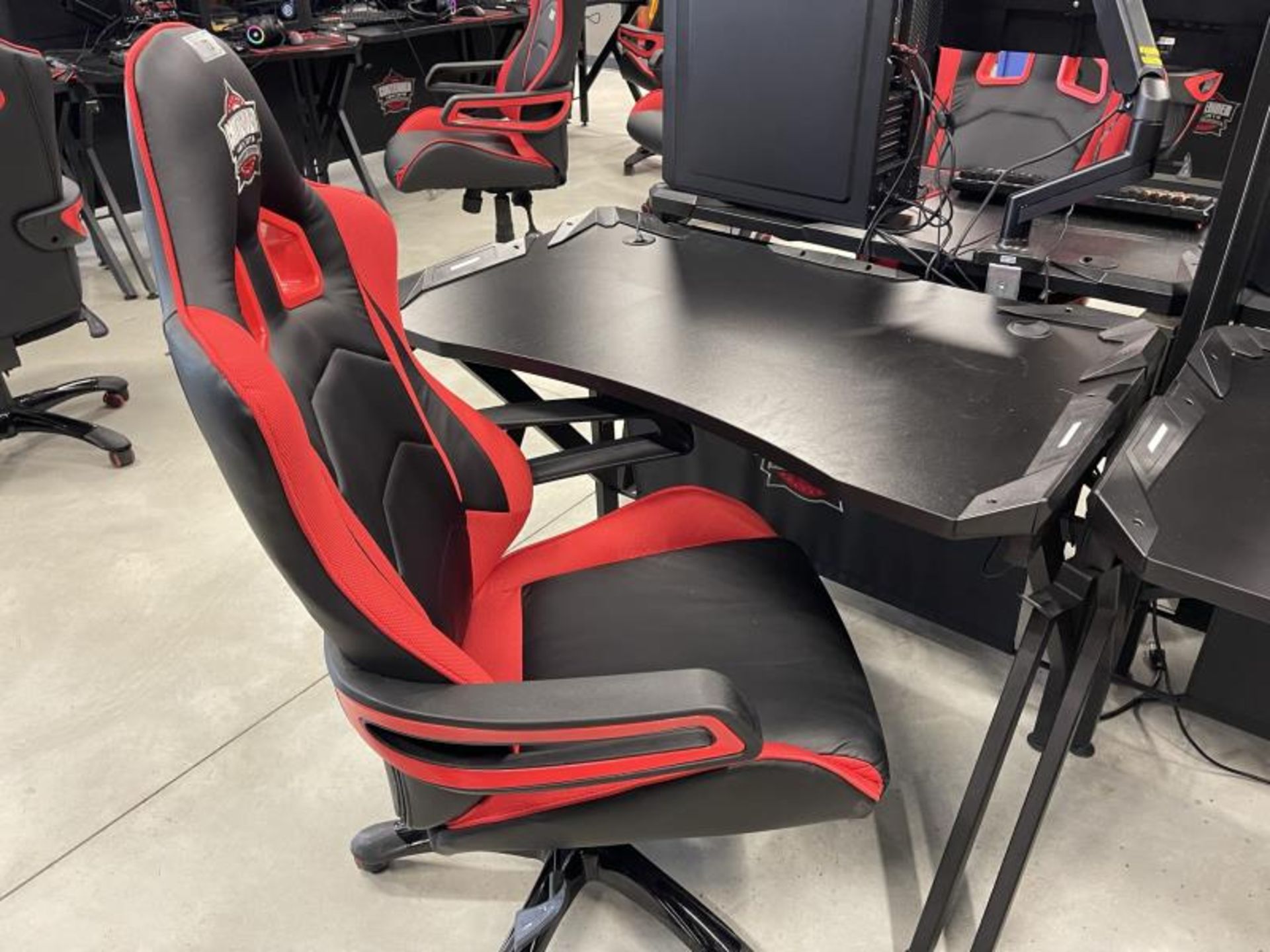 Gaming Desk 40" x 24" w/ Contender Red & Black Gaming Chair