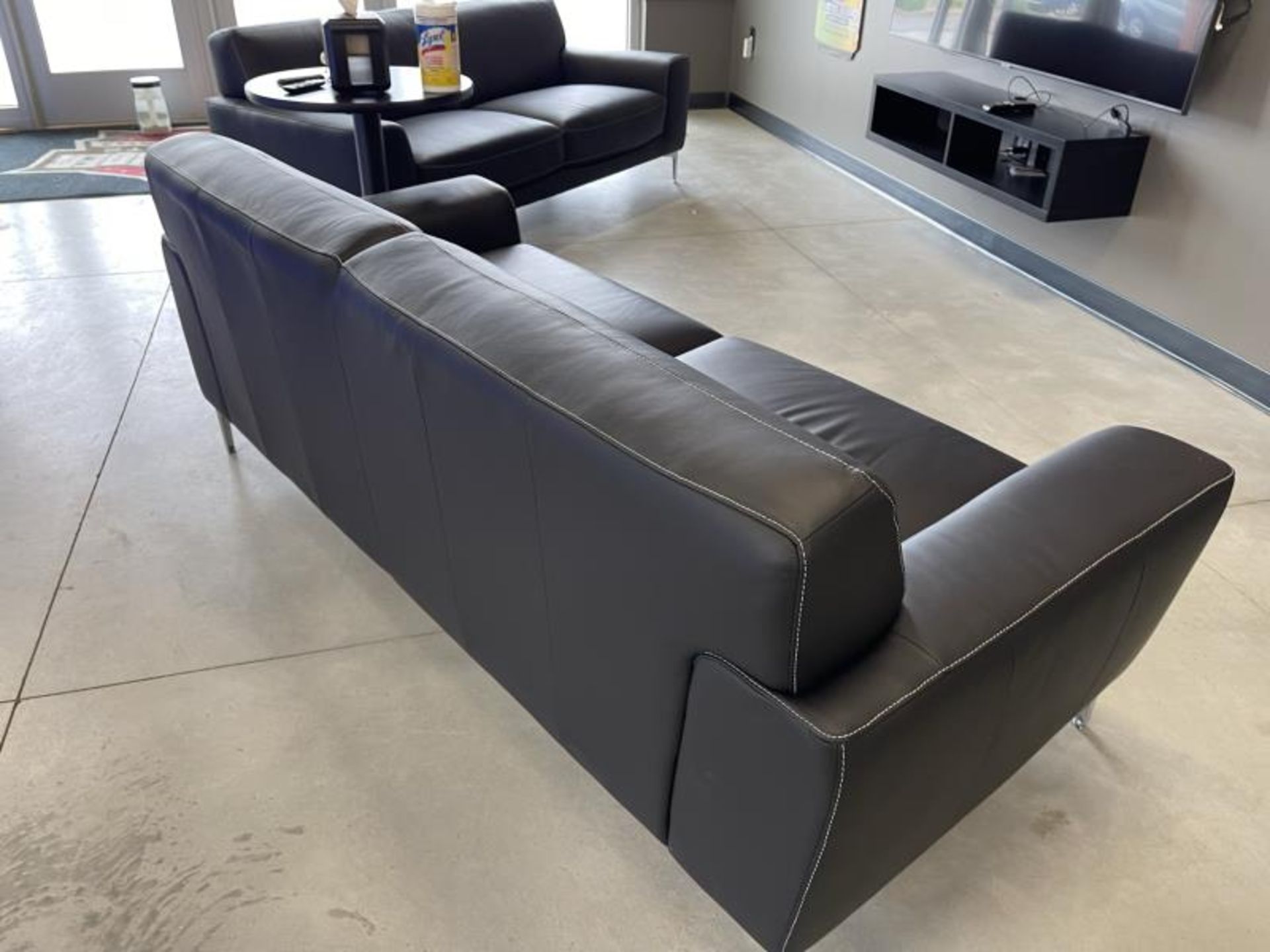 Black Leather Sofa by New Classic Furniture, Model: L986-30-BLK, 78"Long, Made 2020 - Image 4 of 5