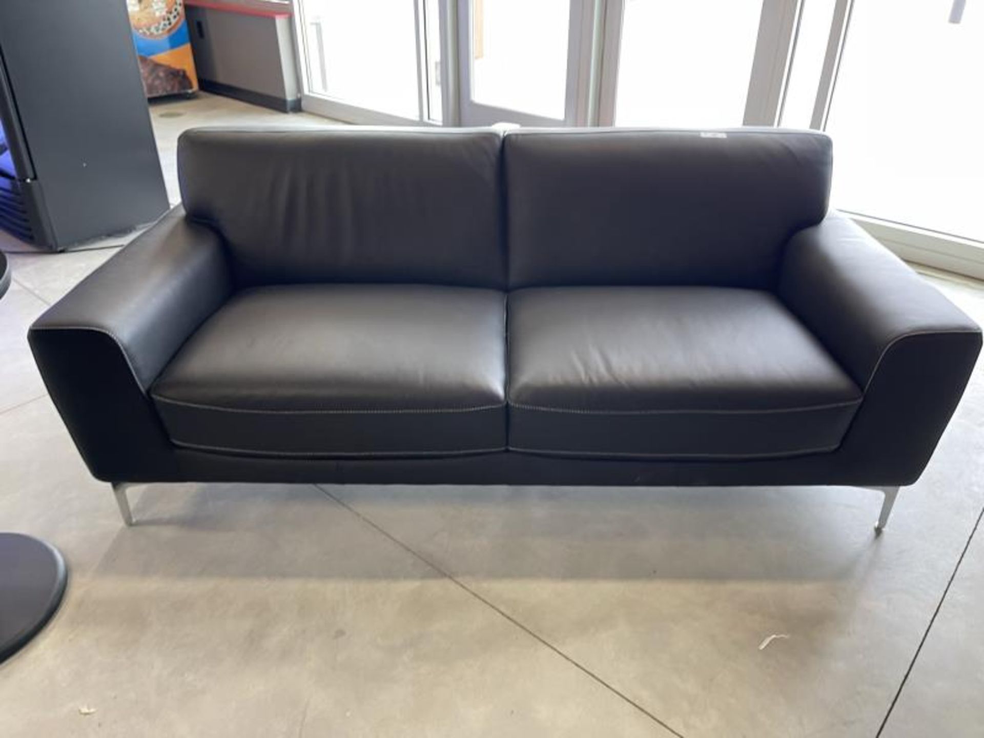 Black Leather Sofa by New Classic Furniture, Model: L986-30-BLK, 78"Long, Made 2020